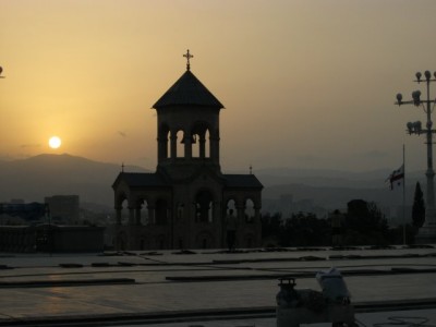 sunset cathedral area Tbilisi 2.JPG