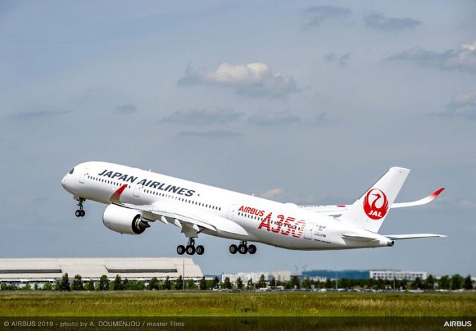 A350 900 Japan Airlines Take off